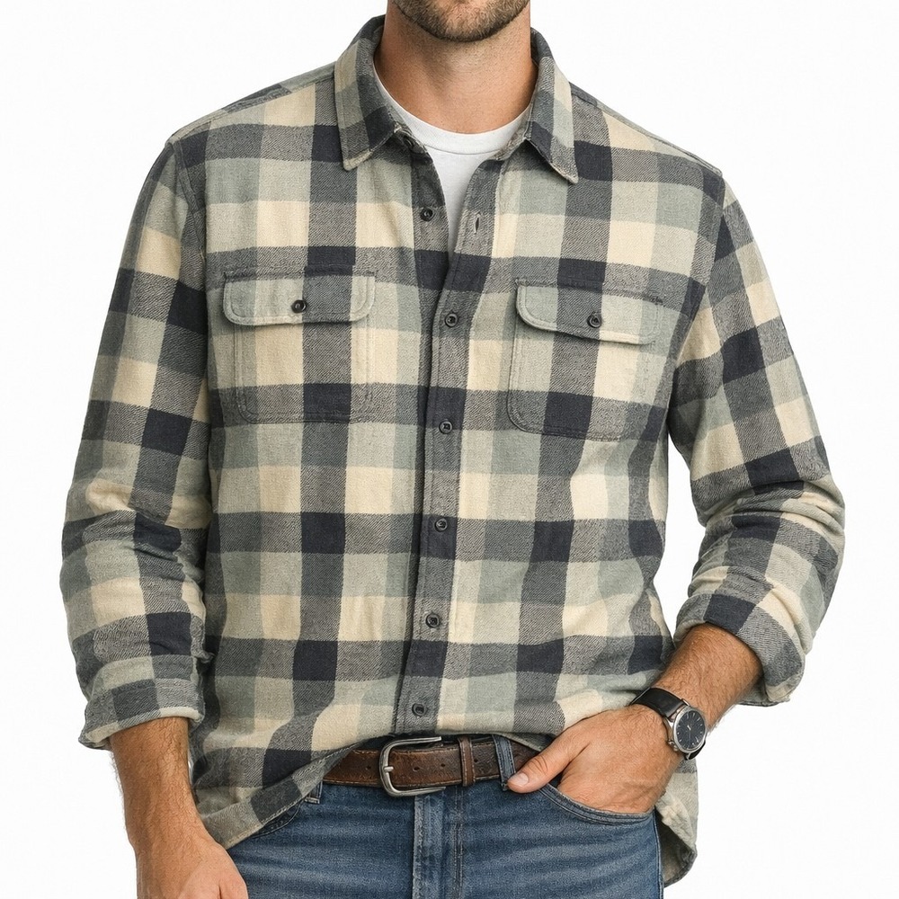 American Eagle Plaid Shacket Mens XL Button Up Barn Shirt Chore Outdoor Gorpcore - Picture 2 of 16